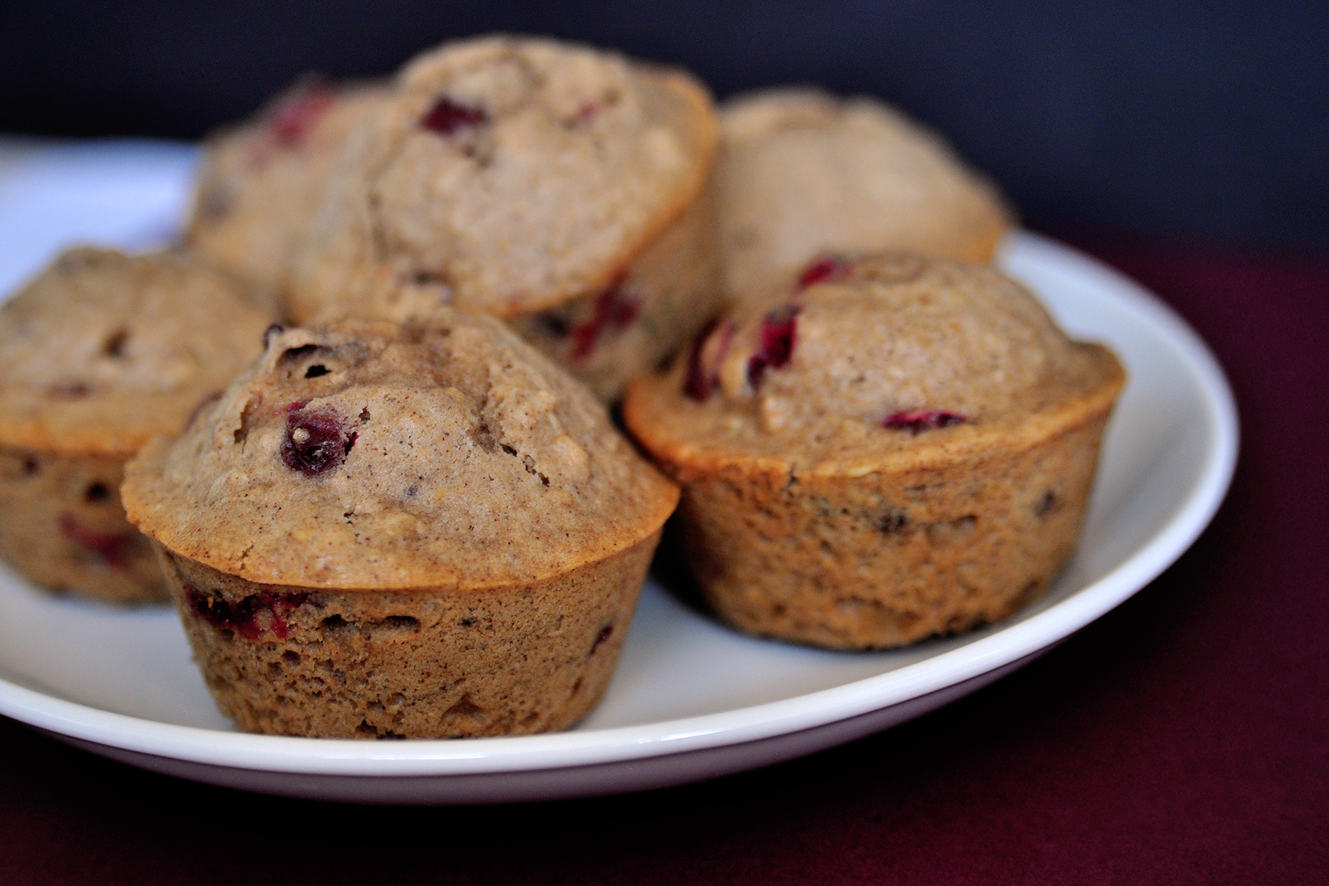 Cranberry Oat Eggnog Muffins