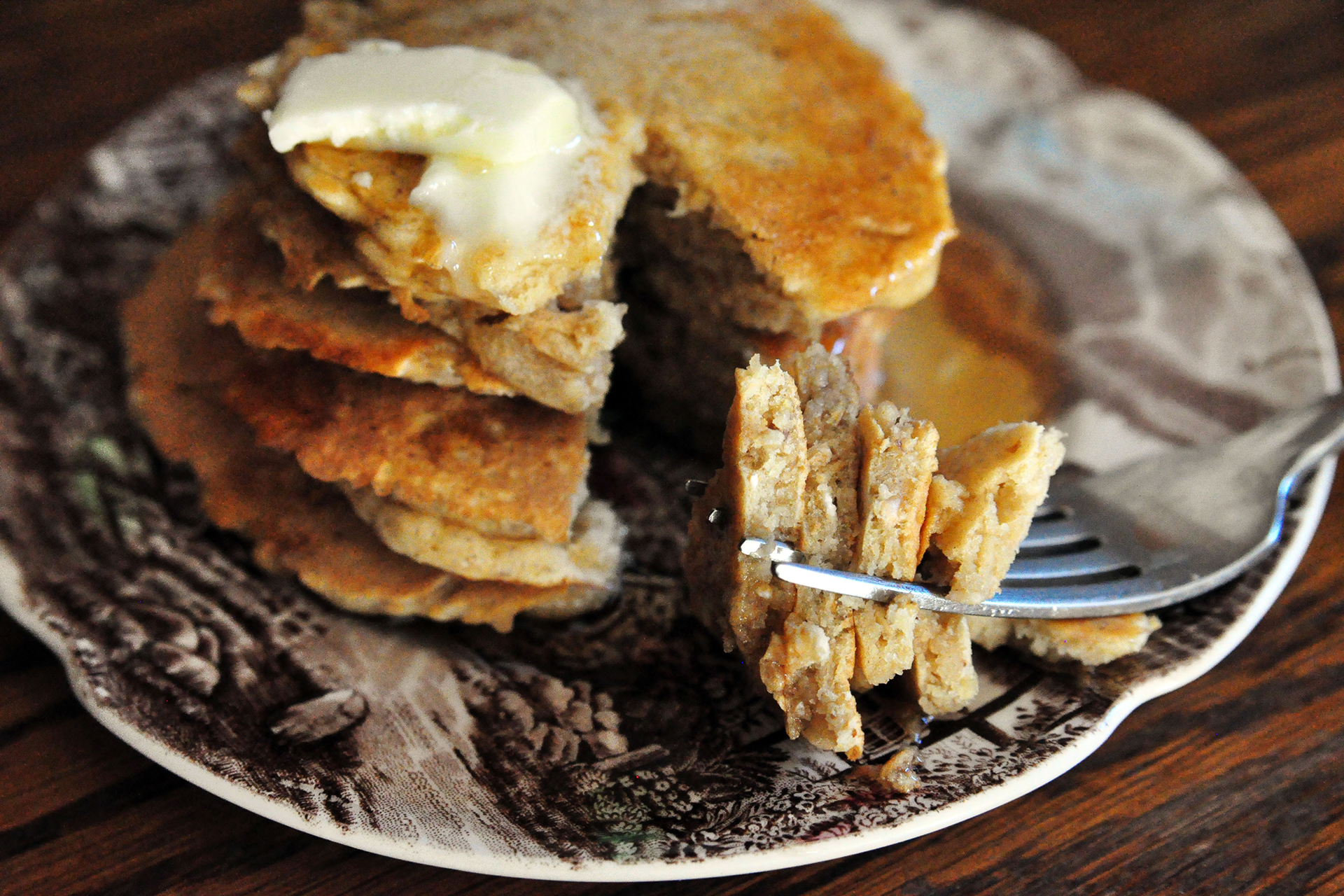 Peanut Butter Oat Pancakes